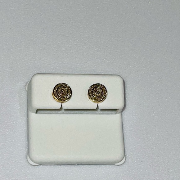 10k REAL Gold Natural REAL Diamond earring FREE Appraisal not plated not cz SALE - Picture 9 of 9